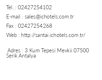c Hotels Santai Family Resort iletiim bilgileri